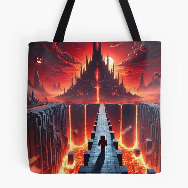 Item preview, Voxel Nether Fortress | Pixel Art Lava Hell Castle & Ghasts | Pixel Gamer Horror Landscape Design designed and sold by pixelpopplanet.