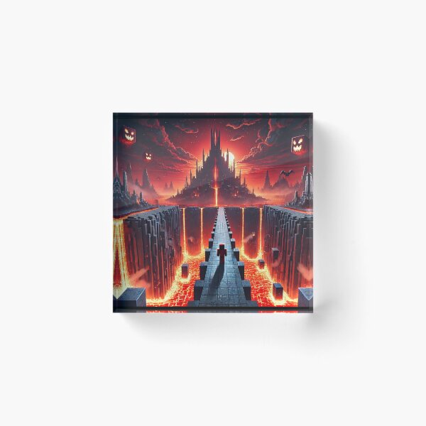 Item preview, Voxel Nether Fortress | Pixel Art Lava Hell Castle & Ghasts | Pixel Gamer Horror Landscape Design designed and sold by pixelpopplanet.