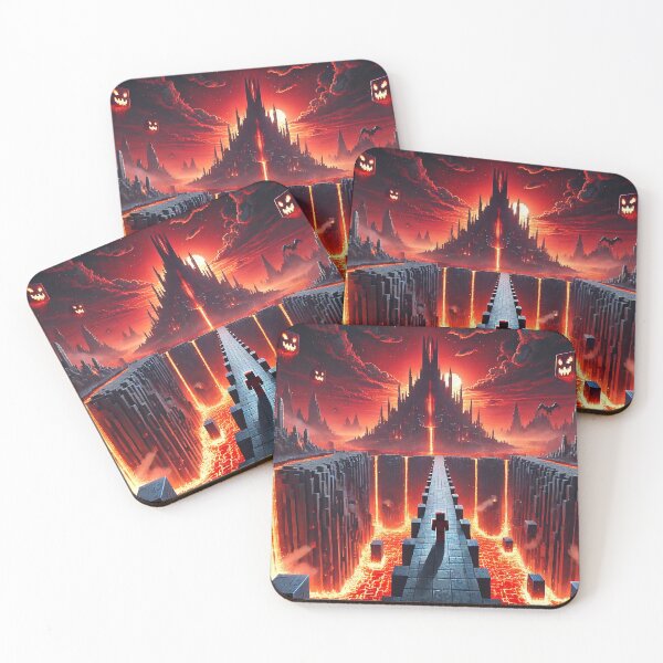 Item preview, Voxel Nether Fortress | Pixel Art Lava Hell Castle & Ghasts | Pixel Gamer Horror Landscape Design designed and sold by pixelpopplanet.