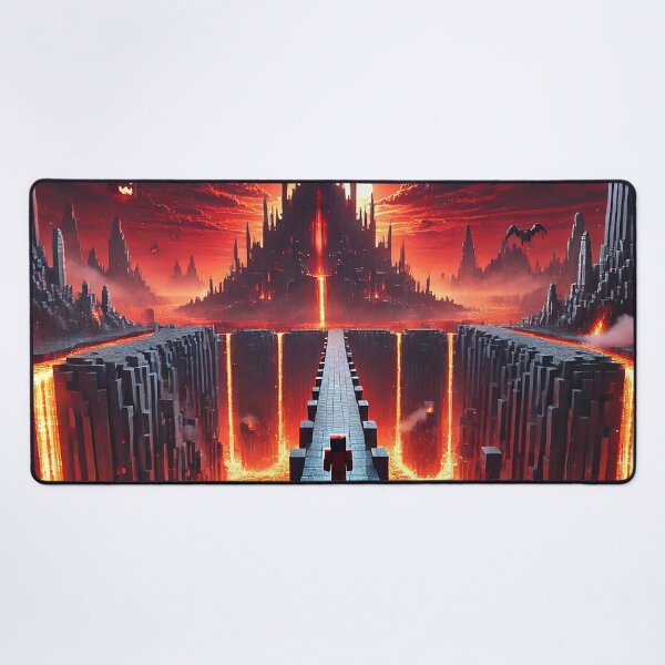 Item preview, Voxel Nether Fortress | Pixel Art Lava Hell Castle & Ghasts | Pixel Gamer Horror Landscape Design designed and sold by pixelpopplanet.