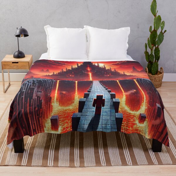 Item preview, Voxel Nether Fortress | Pixel Art Lava Hell Castle & Ghasts | Pixel Gamer Horror Landscape Design designed and sold by pixelpopplanet.