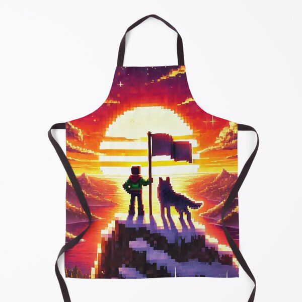Item preview, Voxel Adventure Summit | Pixel Art Mountain Sunset Explorer & Wolf | Pixel Quest Gaming Landscape Design designed and sold by pixelpopplanet.