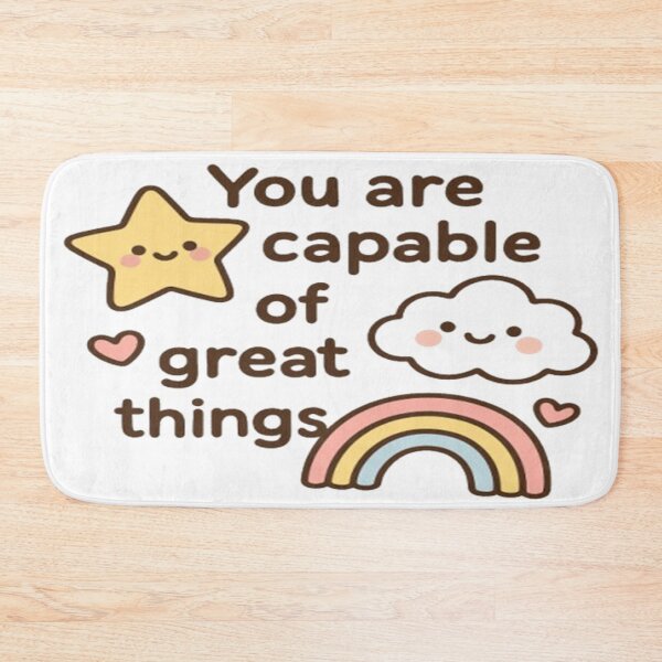 Item preview, Kawaii Motivational Quote Art – Cute Positive Message with Star, Cloud and Rainbow designed and sold by FernandsOficial.