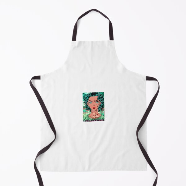 Item preview, (girl with curly green hair, determined expression, a bit of a Jojo/City Hunter vibe) designed and sold by Design-Curios.