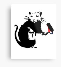 Banksy Graffiti Rat Artiste Impression métallique