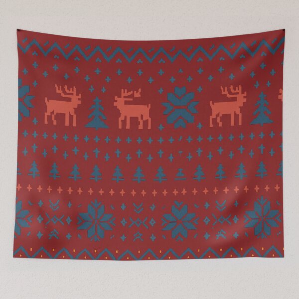 Item preview, Ugly Christmas Sweater Pattern - Black Nordic Reindeer designed and sold by PunchDrop.
