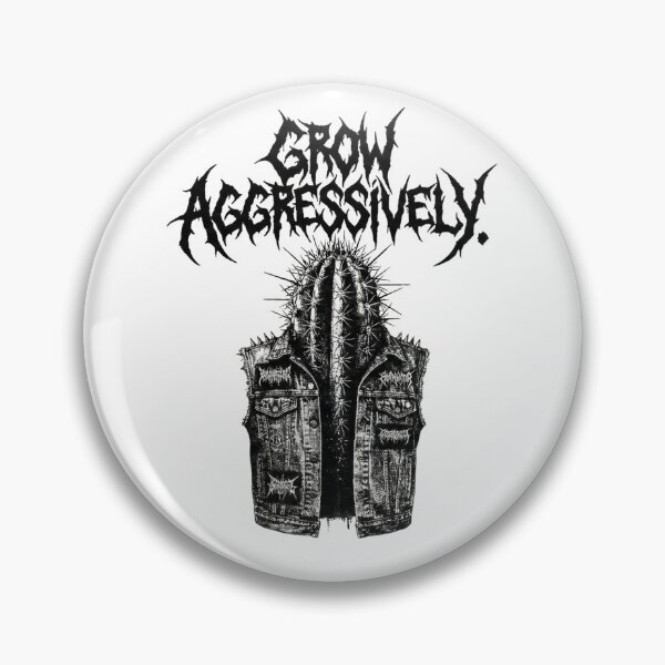 Item preview, Grow Aggressively Cactus In Battle Vest Metal Logo designed and sold by Nuvijo.