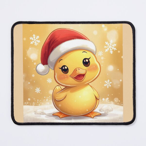 Item preview, Cute Festive Yellow Duck Wearing Santa Hat designed and sold by Nature's Palette.