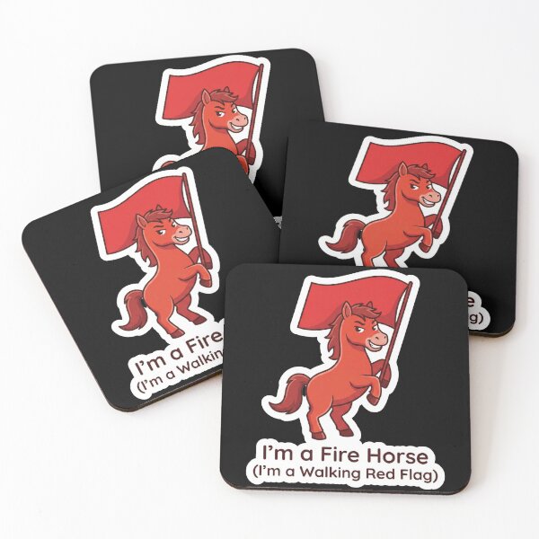Item preview, Walking Red Flag - Funny Fire Horse Meme Sticker designed and sold by SavinMercantile.