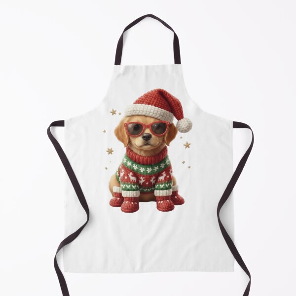 Item preview, Cute Christmas Dog in Cozy Knitted Sweater Festive Holiday Puppy Art for Winter Gifts designed and sold by Mad Mama Designs.