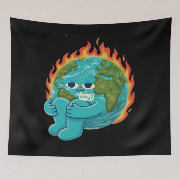 Item preview, Earth on Fire: Why? Global Warming Awareness designed and sold by ArtPandax.