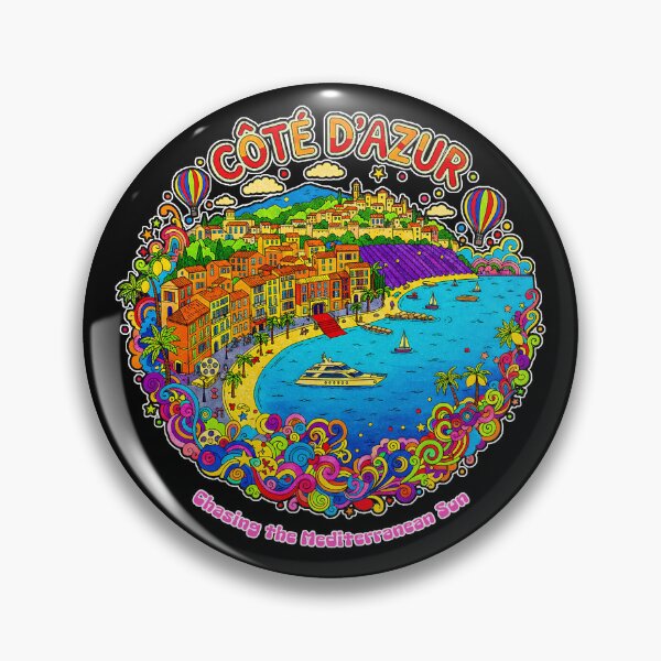 Artikelvorschau, Côte d’Azur – Auf der Jagd nach der mediterranen Sonne (Psychedelische Kunst der französischen Riviera) entworfen und verkauft von FrancophileFun.