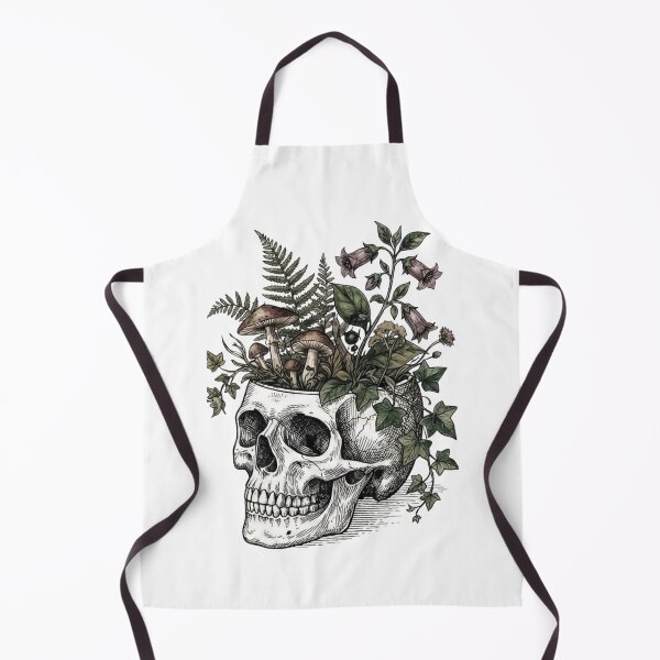Item preview, Botanical Skull Mushrooms Ferns Vintage Illustration designed and sold by Nuvijo.
