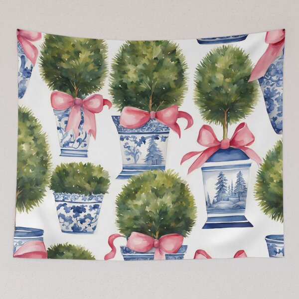 Item preview, Pink Bow Chinoiserie Topiary Garden designed and sold by TheChinoiserie.