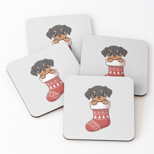 Item preview, Cute Christmas Doberman Pinscher Puppy in Knitted Holiday Stocking – Dog Lovers designed and sold by The Real Life Symphony.