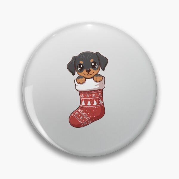 Item preview, Cute Christmas Doberman Pinscher Puppy in Knitted Holiday Stocking – Dog Lovers designed and sold by The Real Life Symphony.