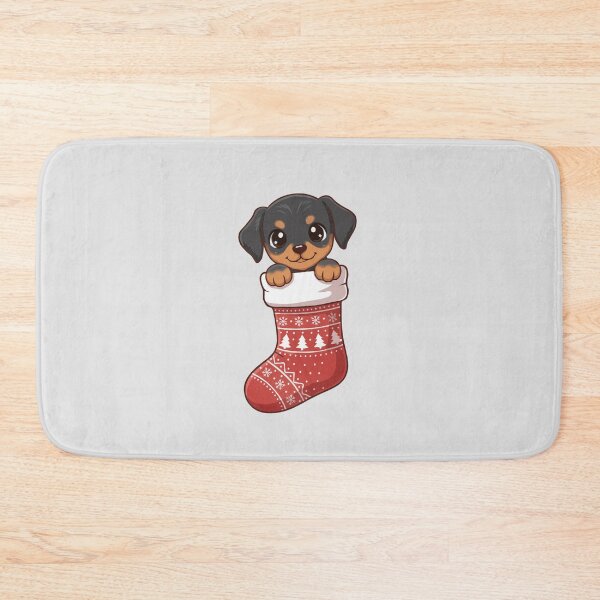 Item preview, Cute Christmas Doberman Pinscher Puppy in Knitted Holiday Stocking – Dog Lovers designed and sold by The Real Life Symphony.