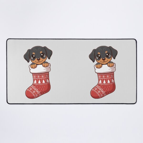 Item preview, Cute Christmas Doberman Pinscher Puppy in Knitted Holiday Stocking – Dog Lovers designed and sold by The Real Life Symphony.