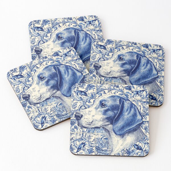 Item preview, Blue Dog in a Tile, Azulejos designed and sold by regiaart.