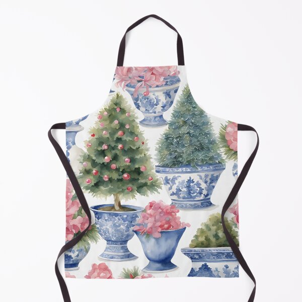 Item preview, Blush Floral Chinoiserie Christmas Tree Topiaries designed and sold by TheChinoiserie.