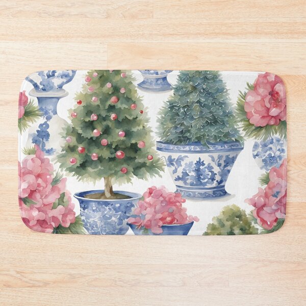 Item preview, Blush Floral Chinoiserie Christmas Tree Topiaries designed and sold by TheChinoiserie.