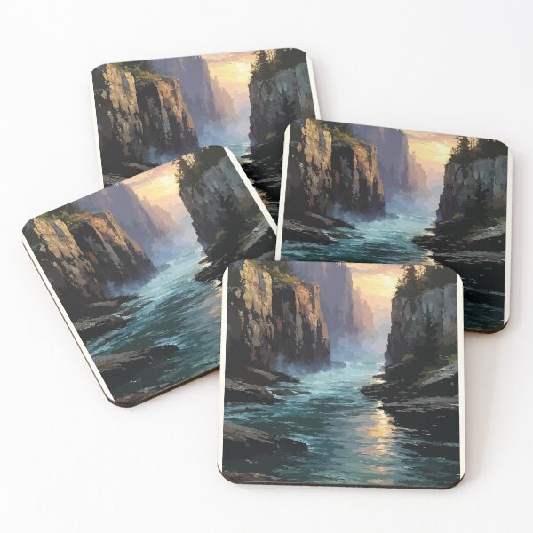 Item preview, Alexandra Falls Northwest Territories Retro Landscape Art designed and sold by TuncGK.