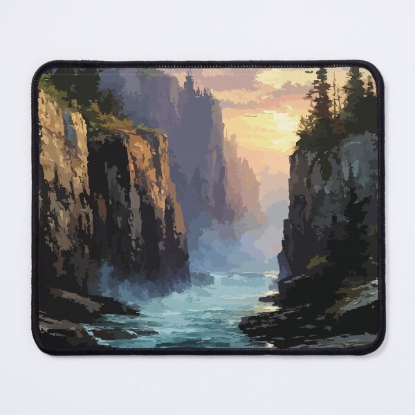 Item preview, Alexandra Falls Northwest Territories Retro Landscape Art designed and sold by TuncGK.