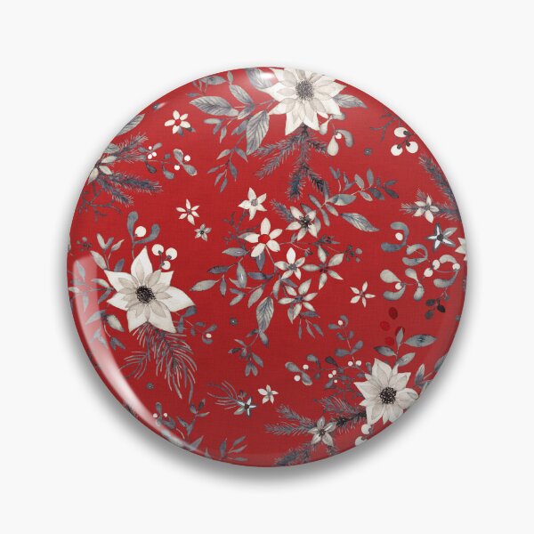 Item preview, Vintage Christmas classic winter red watercolor floral  designed and sold by Lolah-Studio.