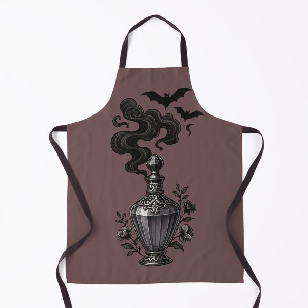 Item preview, “Gothic Perfume Bottle – Dark Smoke Potion with Bats and Florals” designed and sold by Mouraludia.
