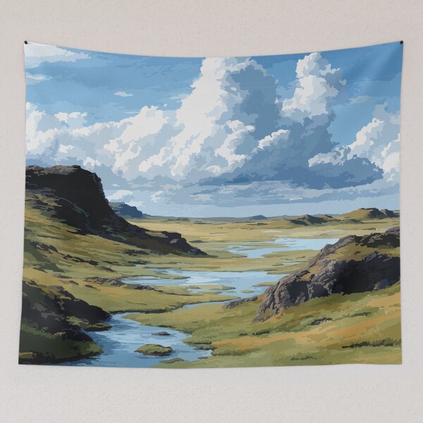 Item preview, Aulavik National Park Northwest Territories Retro Tundra Art designed and sold by TuncGK.