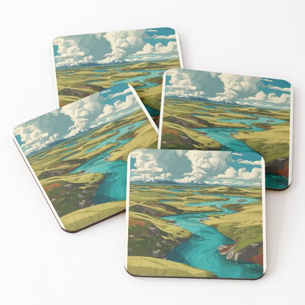 Item preview, Back River Northwest Territories Retro Arctic Landscape designed and sold by TuncGK.