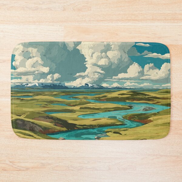 Item preview, Back River Northwest Territories Retro Arctic Landscape designed and sold by TuncGK.