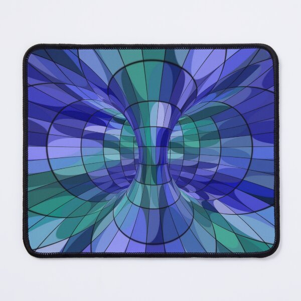 Item preview, Blue Green and Purple Geometric Abstract with Black Lines designed and sold by ArtByLeanie123.