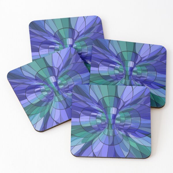 Item preview, Blue Green and Purple Geometric Abstract with Black Lines designed and sold by ArtByLeanie123.