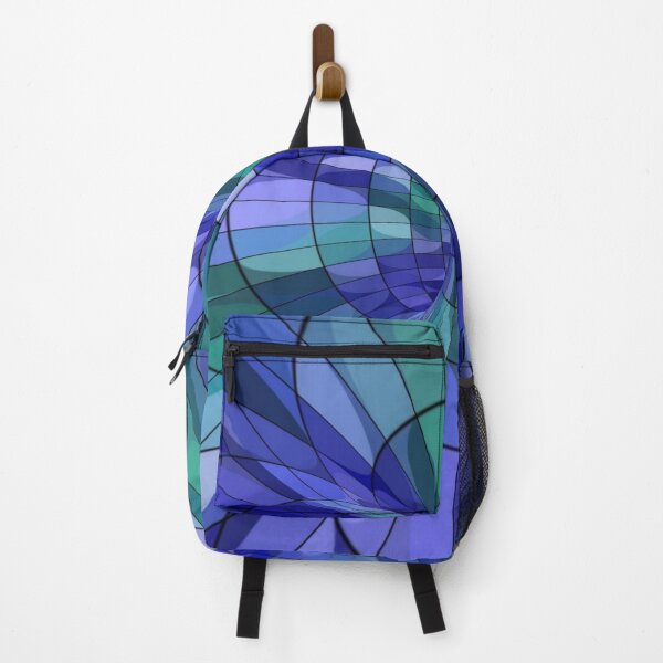 Item preview, Blue Green and Purple Geometric Abstract with Black Lines designed and sold by ArtByLeanie123.