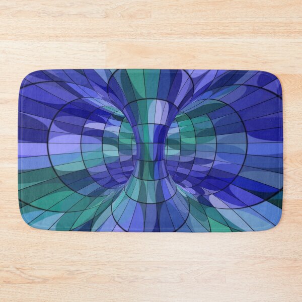 Item preview, Blue Green and Purple Geometric Abstract with Black Lines designed and sold by ArtByLeanie123.