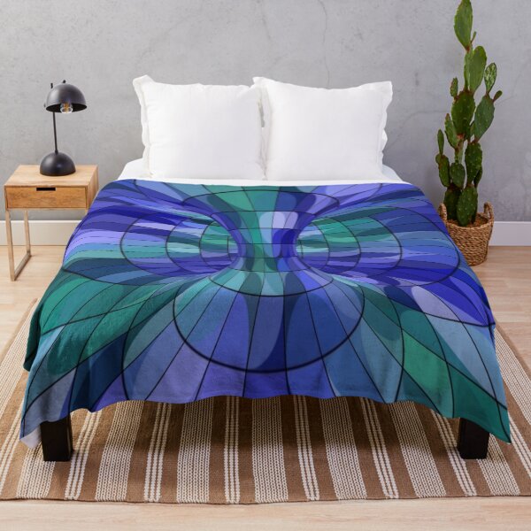 Item preview, Blue Green and Purple Geometric Abstract with Black Lines designed and sold by ArtByLeanie123.