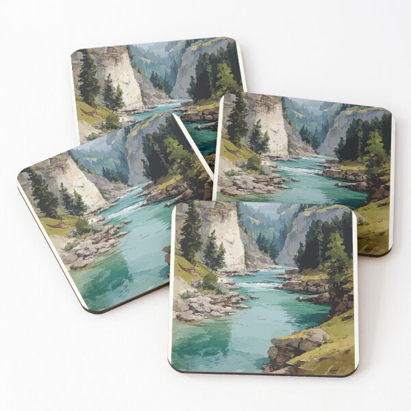 Item preview, Camsell River Northwest Territories Retro Canyon Artwork designed and sold by TuncGK.