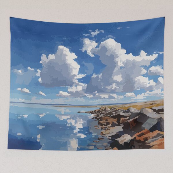 Item preview, Clark Lake Northwest Territories Retro Reflective Lake Art designed and sold by TuncGK.