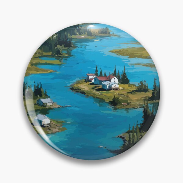 Item preview, Colville Lake Northwest Territories Retro Arctic Lake Artwork designed and sold by TuncGK.
