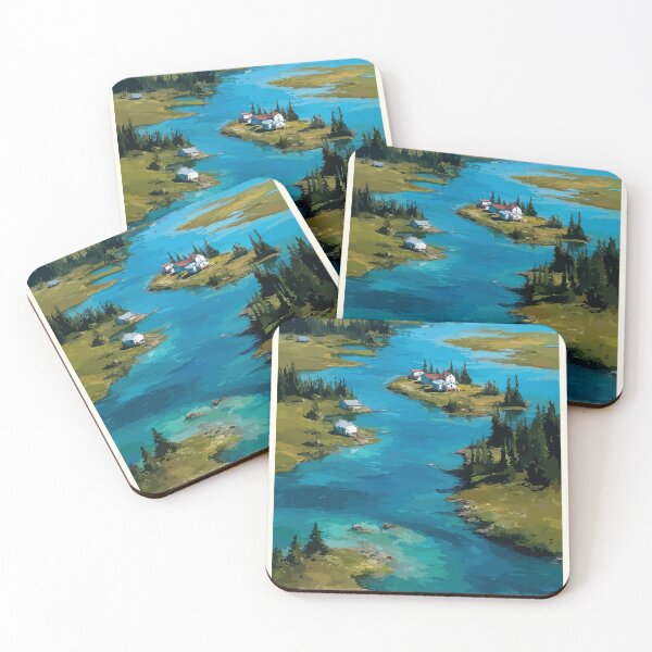 Item preview, Colville Lake Northwest Territories Retro Arctic Lake Artwork designed and sold by TuncGK.