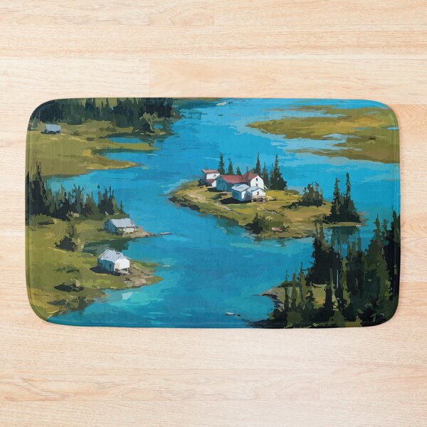 Item preview, Colville Lake Northwest Territories Retro Arctic Lake Artwork designed and sold by TuncGK.