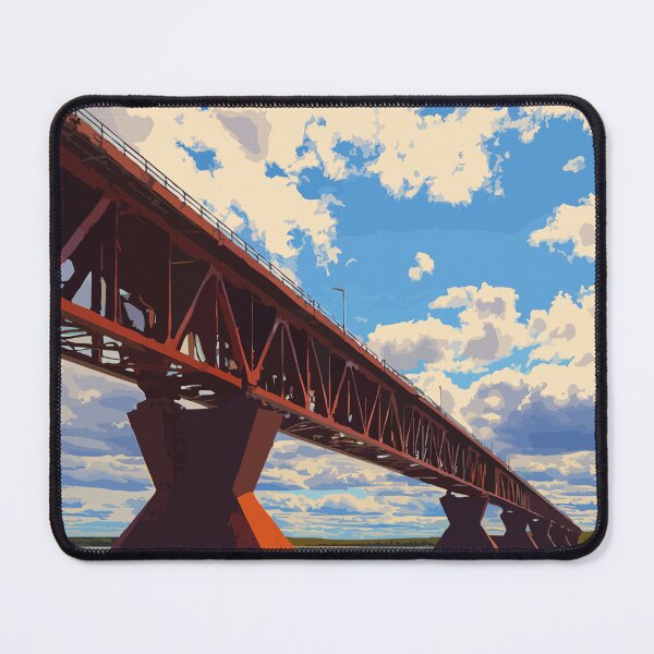 Item preview, Deh Cho Bridge Northwest Territories Retro River Crossing Art designed and sold by TuncGK.