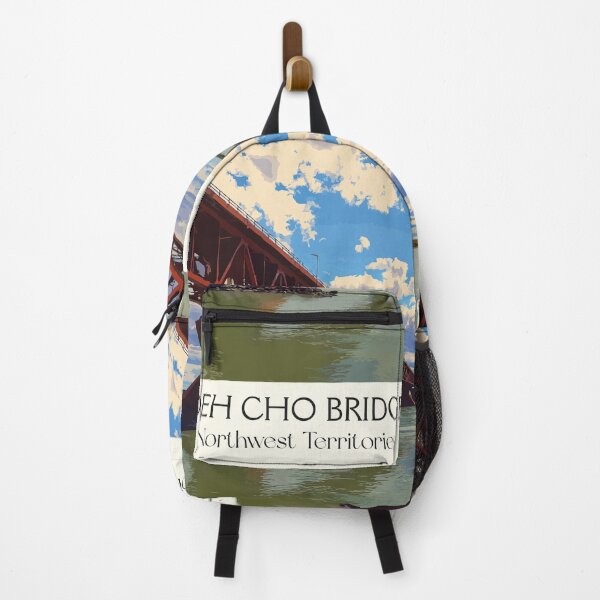 Item preview, Deh Cho Bridge Northwest Territories Retro River Crossing Art designed and sold by TuncGK.