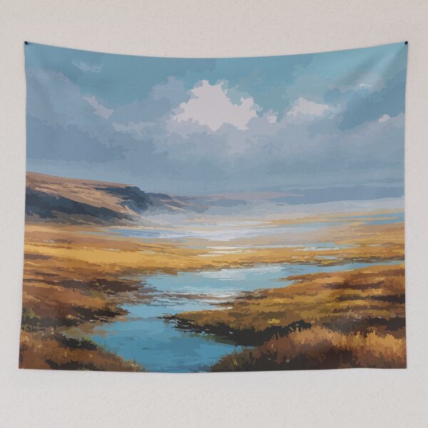 Item preview, Ennadai Lake Northwest Territories Retro Tundra Lake Art designed and sold by TuncGK.