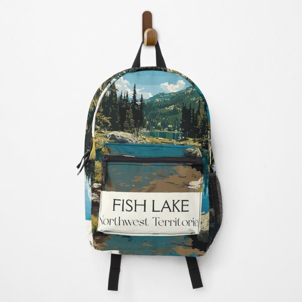 Item preview, Fish Lake Northwest Territories Retro Alpine Lake Art designed and sold by TuncGK.