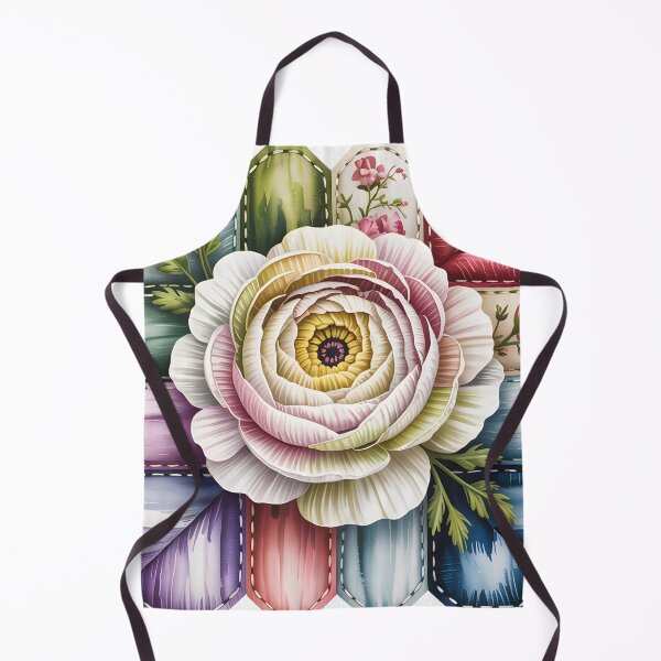 Item preview, White Ranunculus Patchwork designed and sold by JessArty ⭐⭐⭐⭐⭐.