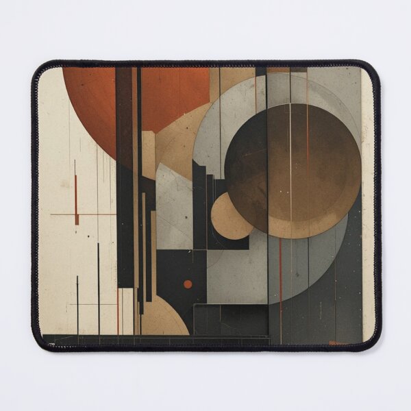Item preview, Bauhaus-Inspired Geometric Abstraction in Earthy Reds and Grays designed and sold by mrpuchleitner.