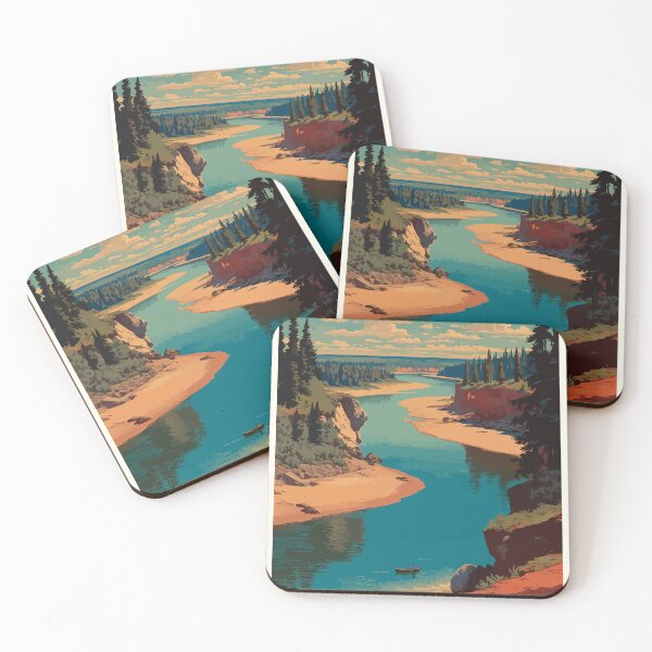 Item preview, Fort Good Hope Northwest Territories Retro Mackenzie River Art designed and sold by TuncGK.
