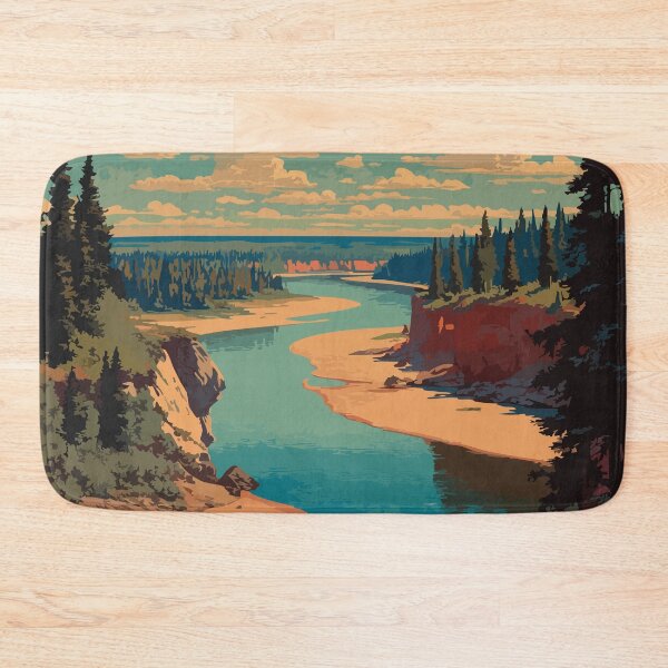 Item preview, Fort Good Hope Northwest Territories Retro Mackenzie River Art designed and sold by TuncGK.